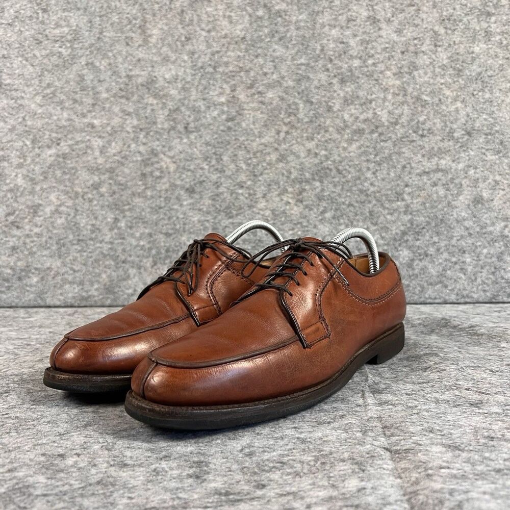 Allen Edmonds Stockbridge brown leather split-toe derby shoes Size 8 1/2 D